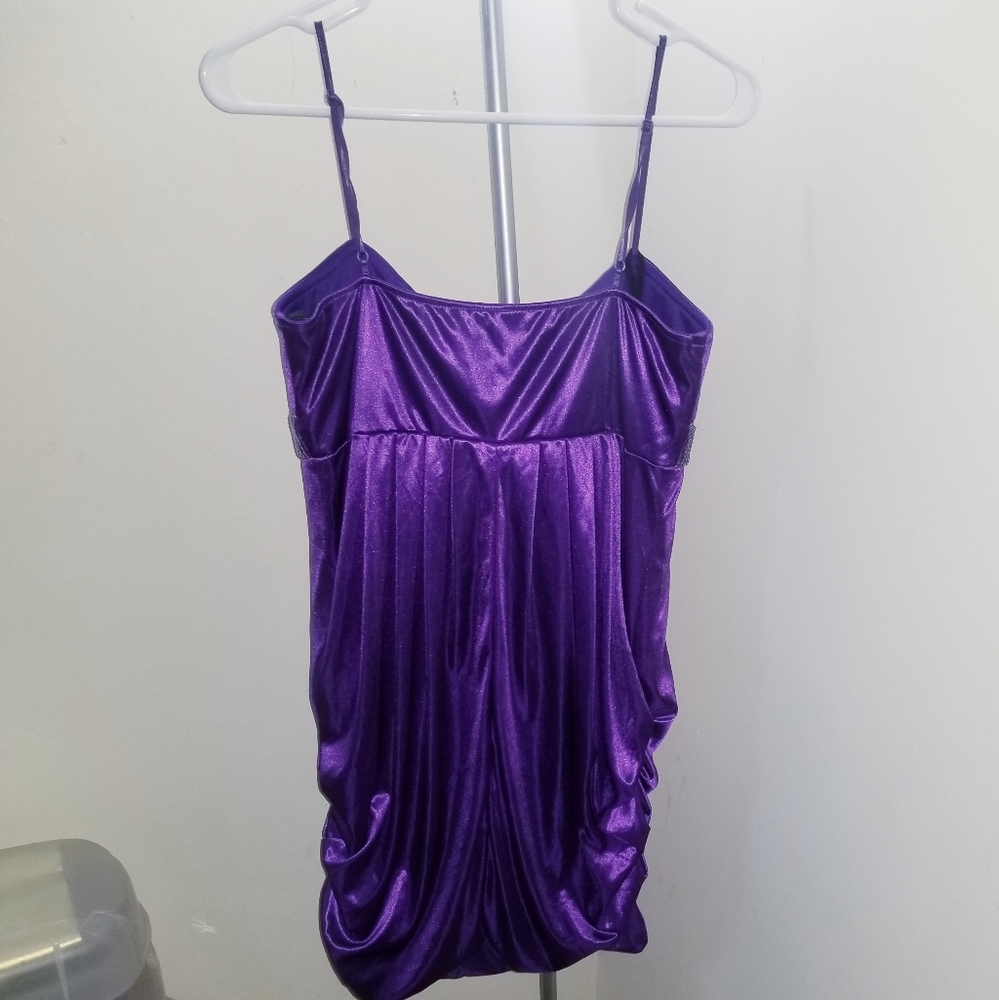 Ruby Rox Metallic Purple Spaghetti Strap Dress - image 5